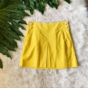 J. Crew Yellow Linen Button Skirt